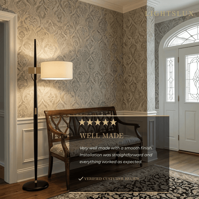 Velora Minimalist Wood Floor Lamp -- Cylindrical for Reading Corner