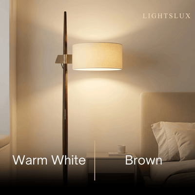 Velora Minimalist Wood Floor Lamp -- Cylindrical for Reading Corner