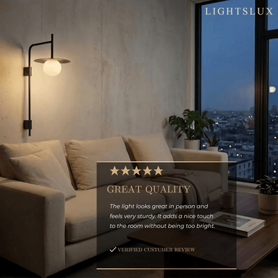Modern Wall Sconce - Glass Metal with Dimmable G9 - Matte Black for Living Room