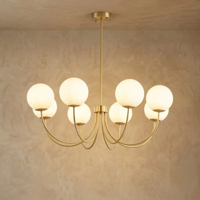 Vetro Minimalist Chandelier - Glass Iron with Tri-color E27 - 8-Head for Living Room