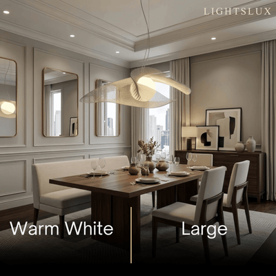Velora Art Deco Pendant Light - Stainless Steel - 3 Color Temps for Dining Room Study