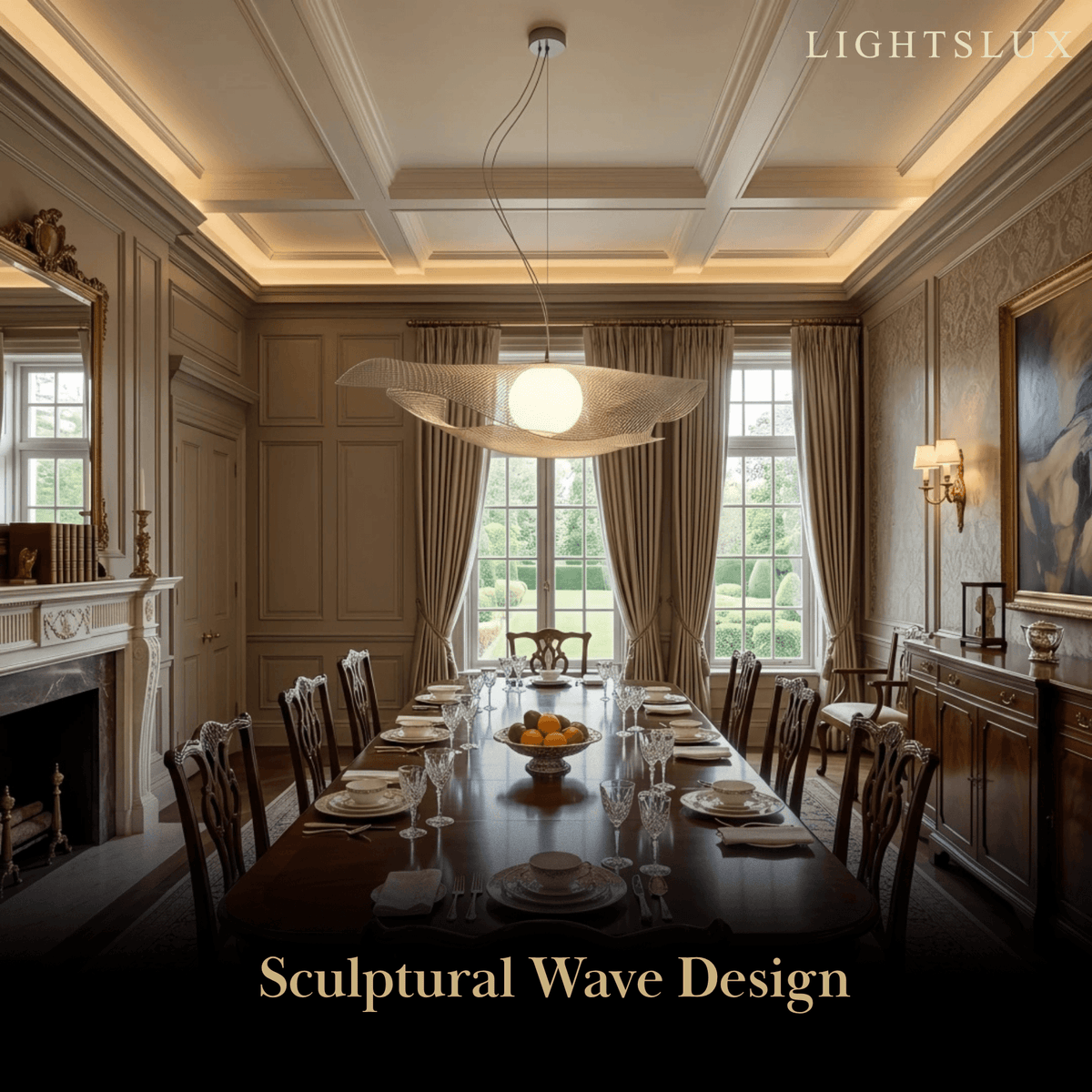 Velora Art Deco Pendant Light - Stainless Steel - 3 Color Temps for Dining Room Study