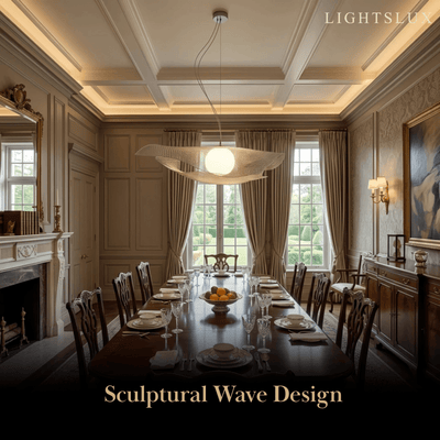 Velora Art Deco Pendant Light - Stainless Steel - 3 Color Temps for Dining Room Study