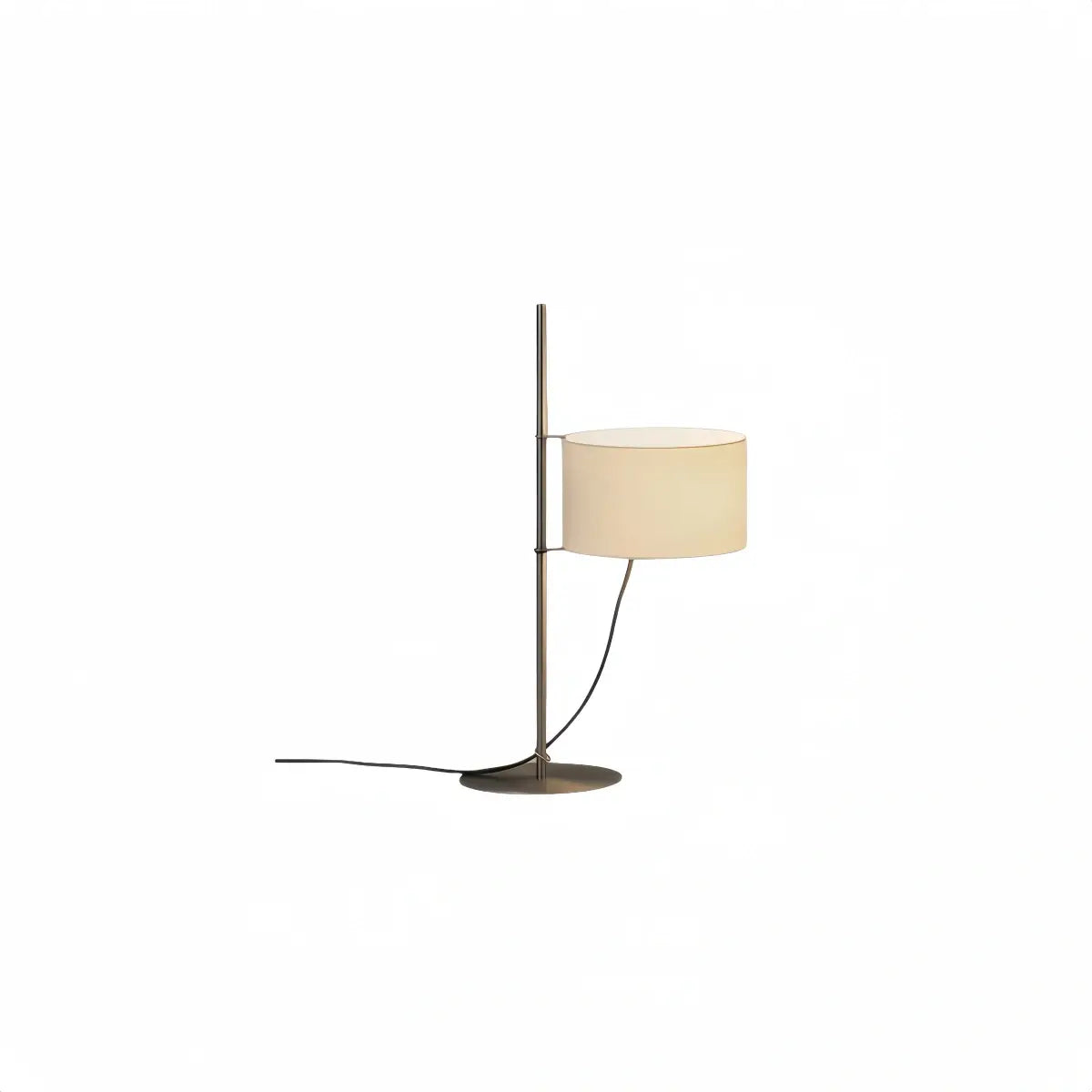 Vivara Mid-Century Floor Lamp -- Fabric Shade Nickel for Living Room