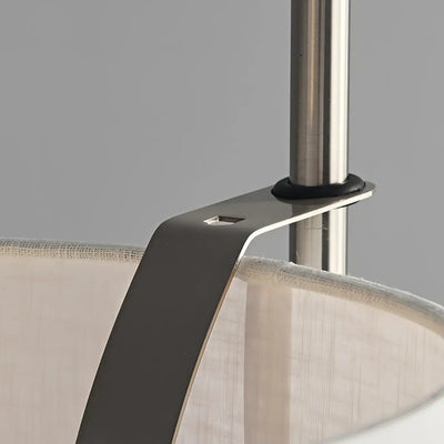 Vivara Mid-Century Floor Lamp -- Fabric Shade Nickel for Living Room