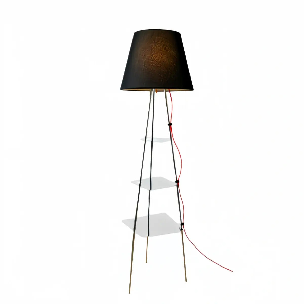 Ferron Modern  Floor Lamp -- Metal  Black Finish Tripod for Living Room