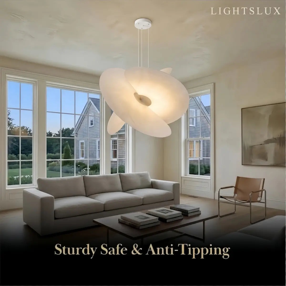 Velora Designer Silk Pendant Light -- Metal & Silk for Living Room