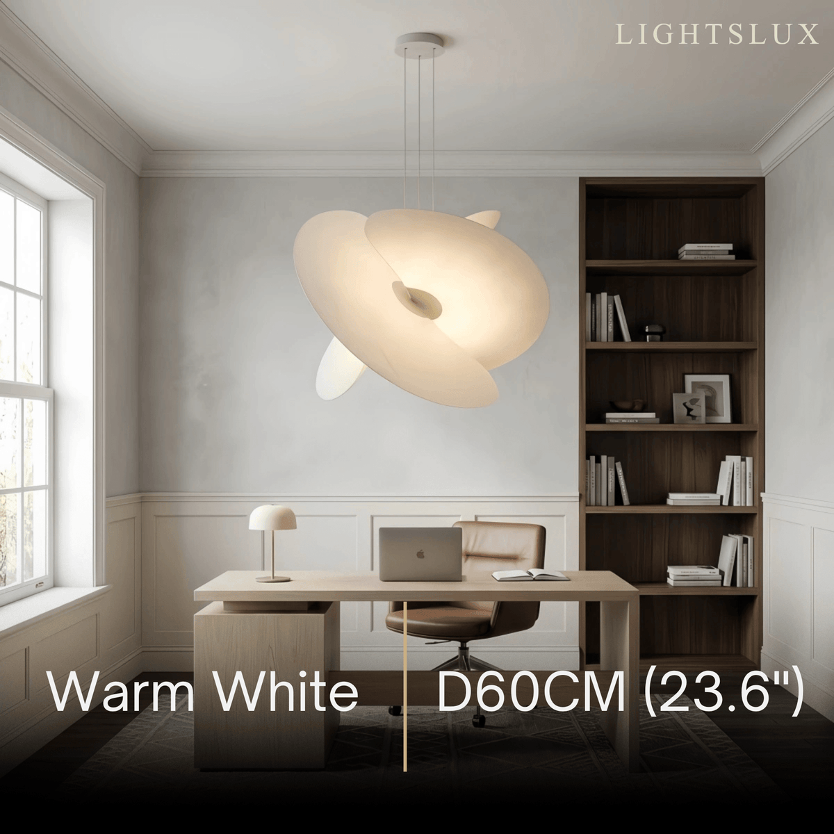 Velora Designer Silk Pendant Light -- Metal & Silk for Living Room
