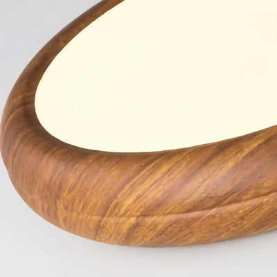 Scandinavian Round Ceiling Light – Metal & Acrylic, Walnut for Bedroom & Kitchen 