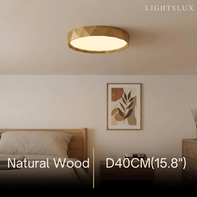 Arcato Vintage Wood‑Grain Ceiling Light - Iron & Acrylic for Living Room 