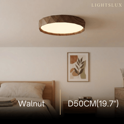 Arcato Vintage Wood‑Grain Ceiling Light - Iron & Acrylic for Living Room 
