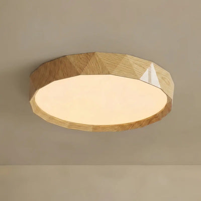 Arcato Vintage Wood‑Grain Ceiling Light - Iron & Acrylic for Living Room 