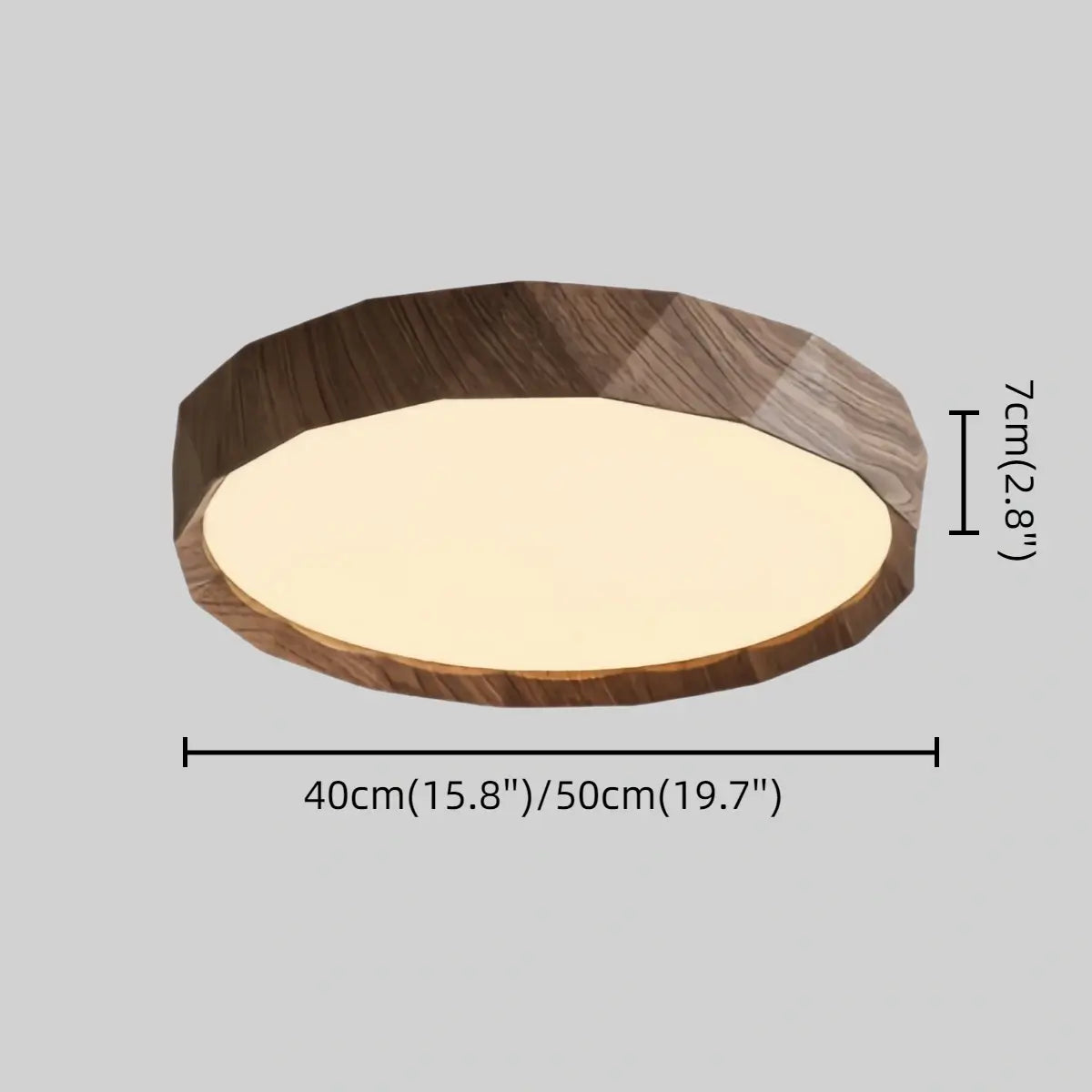 Arcato Vintage Wood‑Grain Ceiling Light - Iron & Acrylic for Living Room 