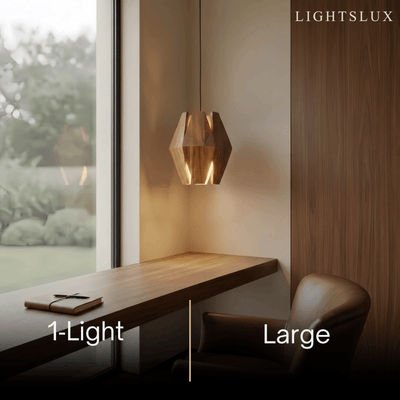 Arcato Vintage Pendant Light Wood - Walnut for Study