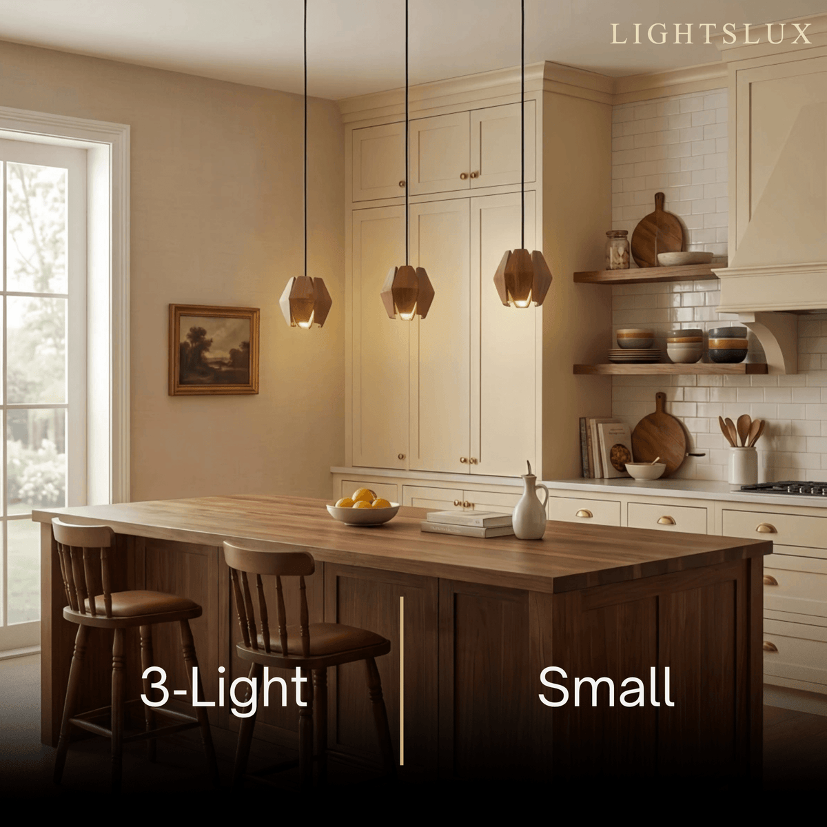 Arcato Vintage Pendant Light Wood - Walnut for Dining Room