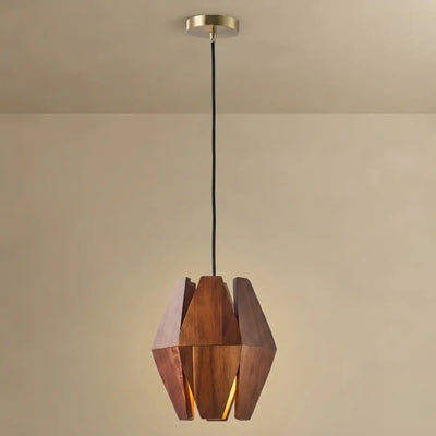 Arcato Vintage Pendant Light Wood - Walnut for Dining Room 