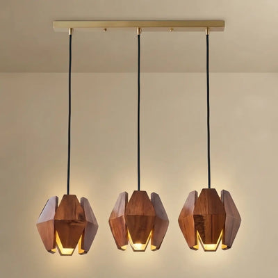 Arcato Vintage Pendant Light Wood - Walnut for Dining Room 