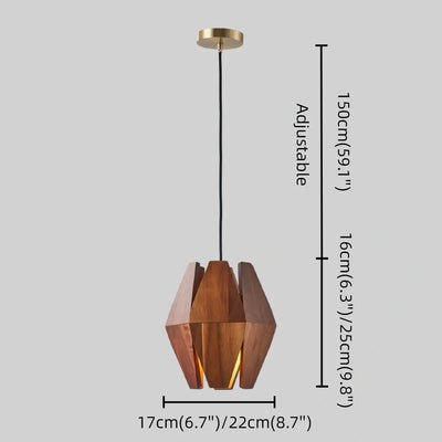 Arcato Vintage Pendant Light Wood - Walnut for Dining Room 
