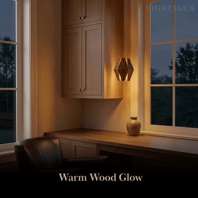 Arcato Vintage Pendant Light Wood - Walnut for Study