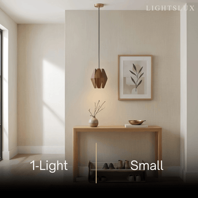 Arcato Vintage Pendant Light Wood - Walnut for Entryway