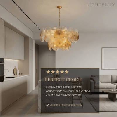 Excelis Modern Pendant Light- Glass Metal  for Dining & Living