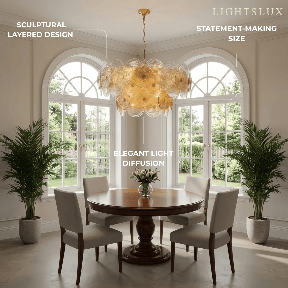 Excelis Modern Pendant Light- Glass Metal  for Dining & Living