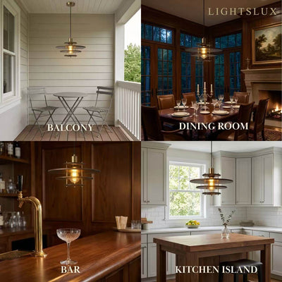 Irondale Vintage  Metal & Wood Pendant Light  for Dining Room