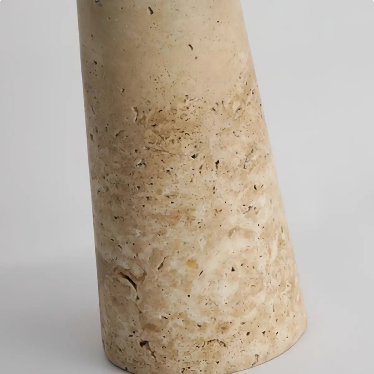 Strata Natural Travertine Table Lamp – Black Shade for Bedroom & Bedside