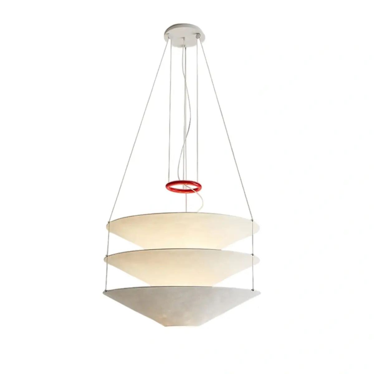 Zenno Japandi  Paper Pendant Light – Tiered Cone White for D