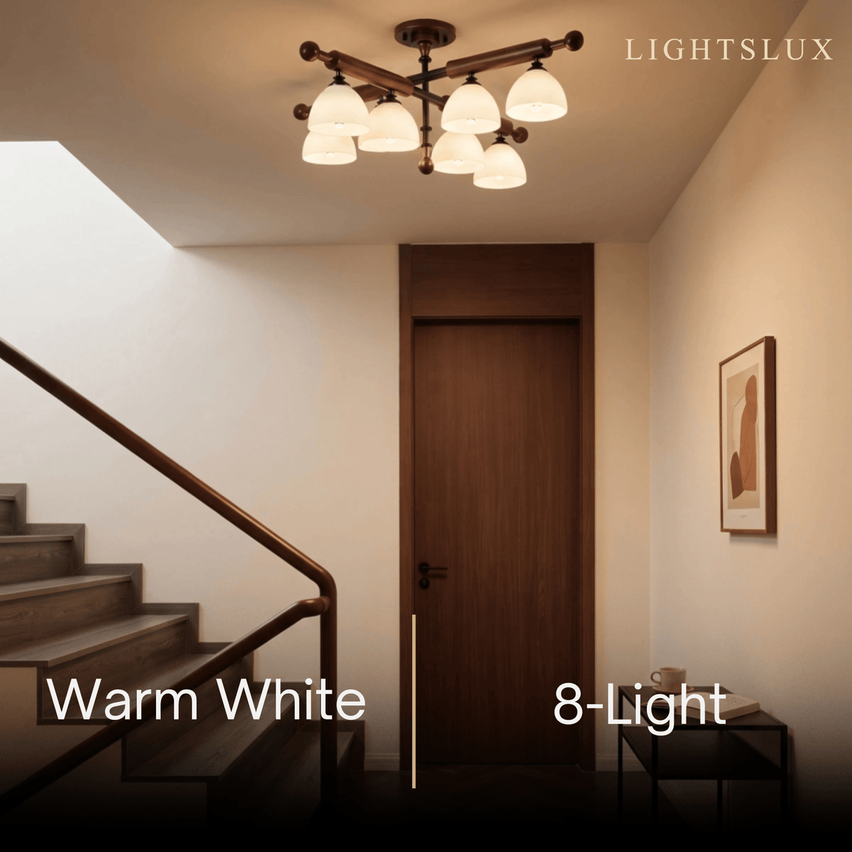 Nebula Modern Wood and Glass Ceiling Light – Walnut Round for Entryway and Hallw