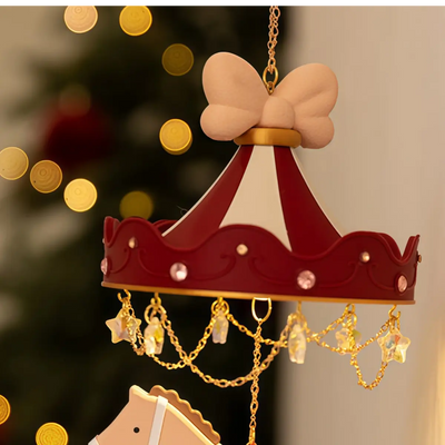Cartoon Carousel Wall Lamp -- PLA Material with Rotating Design for Kids Room