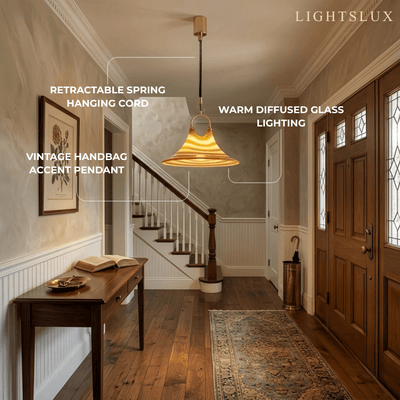 Vivara Art Deco Pendant Light-- Iron & Acrylic for Hallway