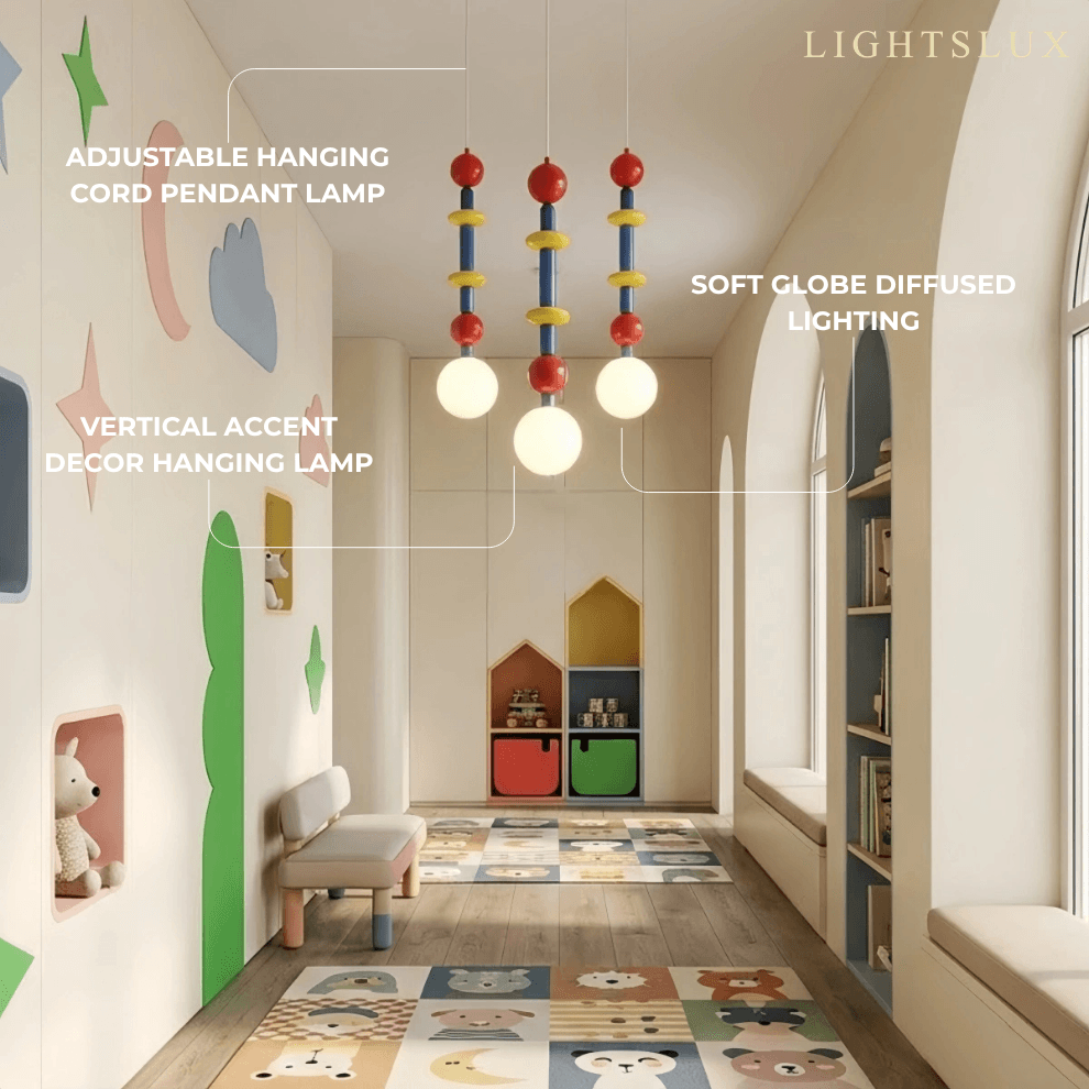 Vivara Pendant Light – Iron & Acrylic Multicolor for Children's Room