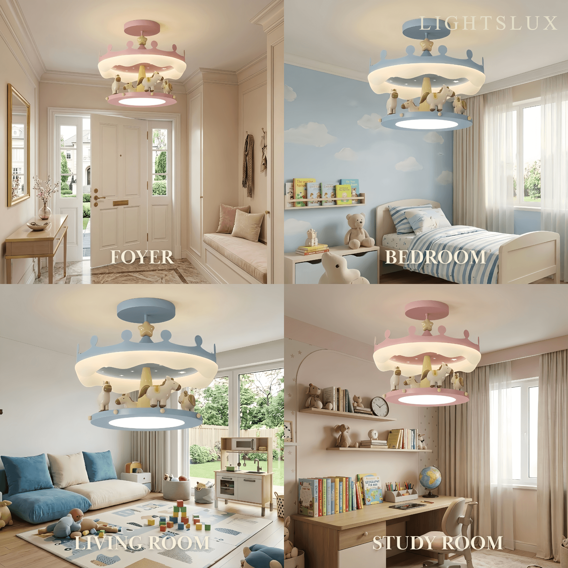 Cartoon Pendant Lamp -- Iron & PE Full-Spectrum LED Indoor