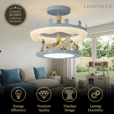 Vivara Cartoon Pendant Lamp -- Iron & PE Full-Spectrum LED for Children's Room