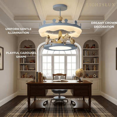 Vivara Cartoon Pendant Lamp -- Iron & PE Full-Spectrum LED for Study Room