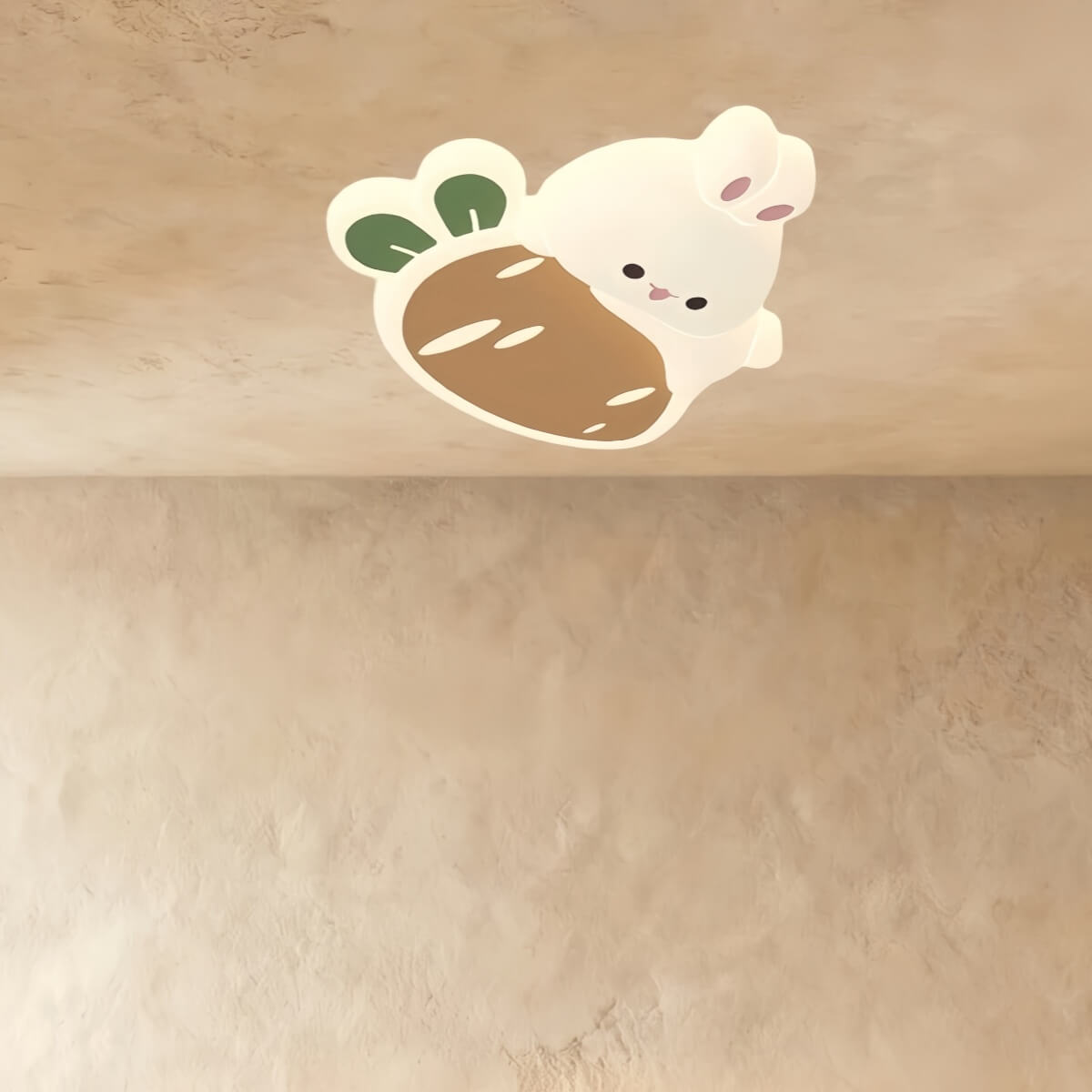 Vivara Cartoon Ceiling Lamp -- Iron & PE White for Bedroom Carrot