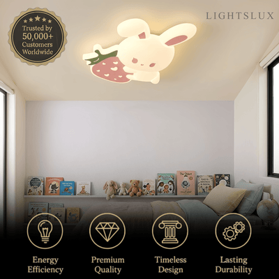 Vivara Cartoon Ceiling Lamp -- Iron & PE White for Bedroom