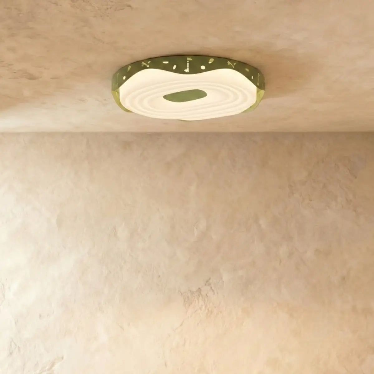 Morandia Green Modern Round Ceiling Light -- Iron & PE Flush Mount
