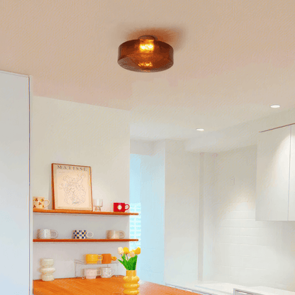 Modern Round Flush Mount Ceiling Light for Kitchen Island