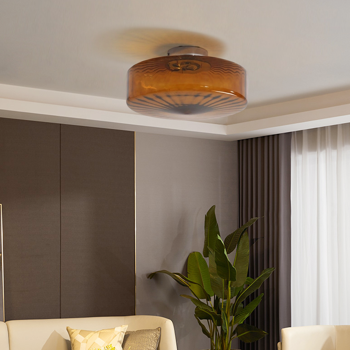 Modern Round Flush Mount Ceiling Light for Living Room