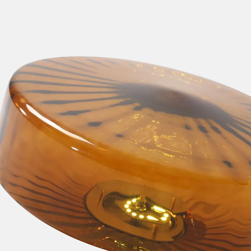 Modern Round Flush Mount Ceiling Light with Glass Shade