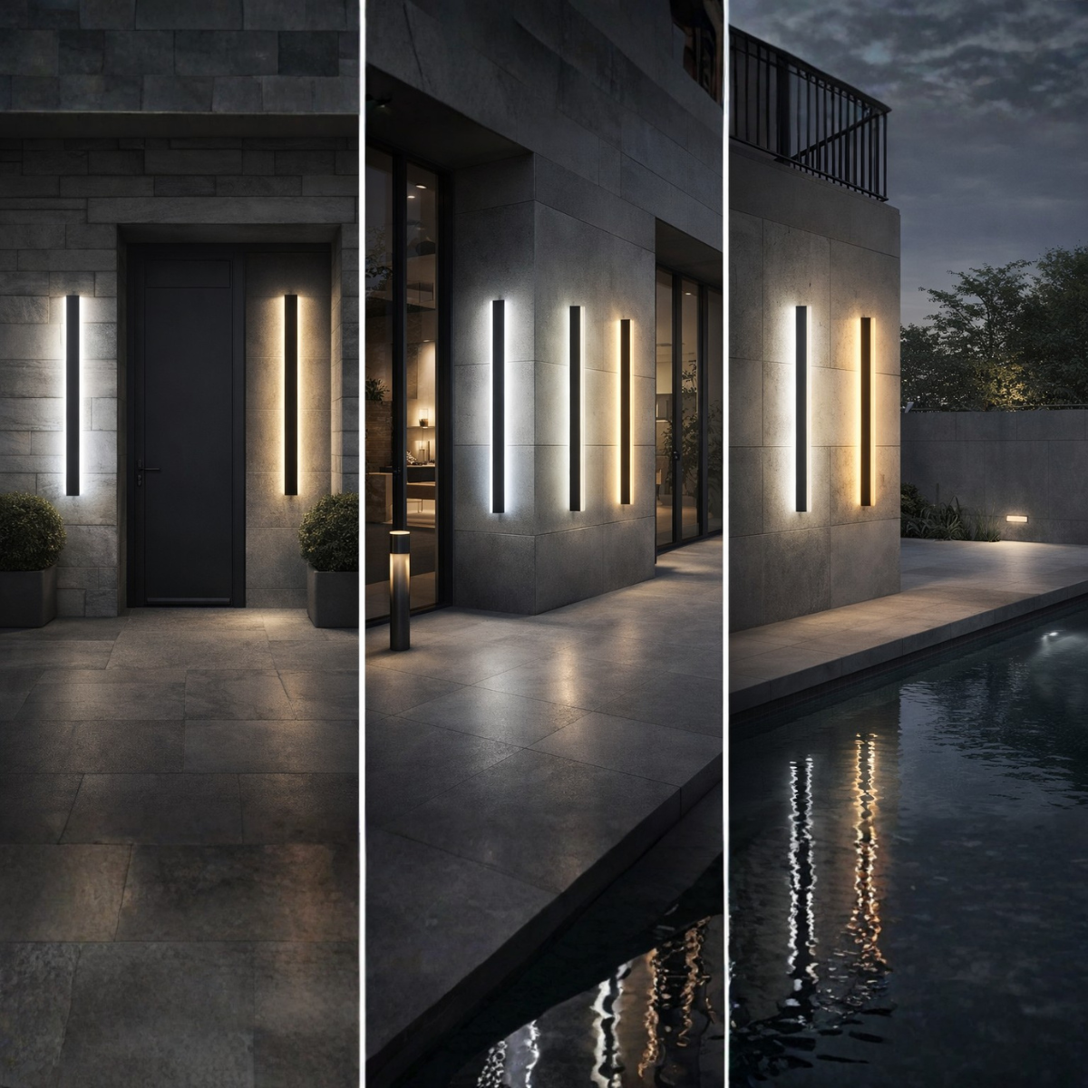 Arcato Modern Outdoor LED Wall Light with Sensor - in 8 Size for Outdoor