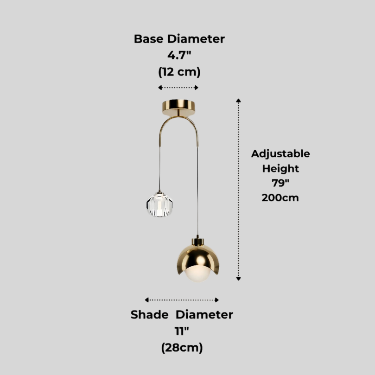 Arcato Modern Crystal Pendant Light for Dining Room/Living Room/Bedroom