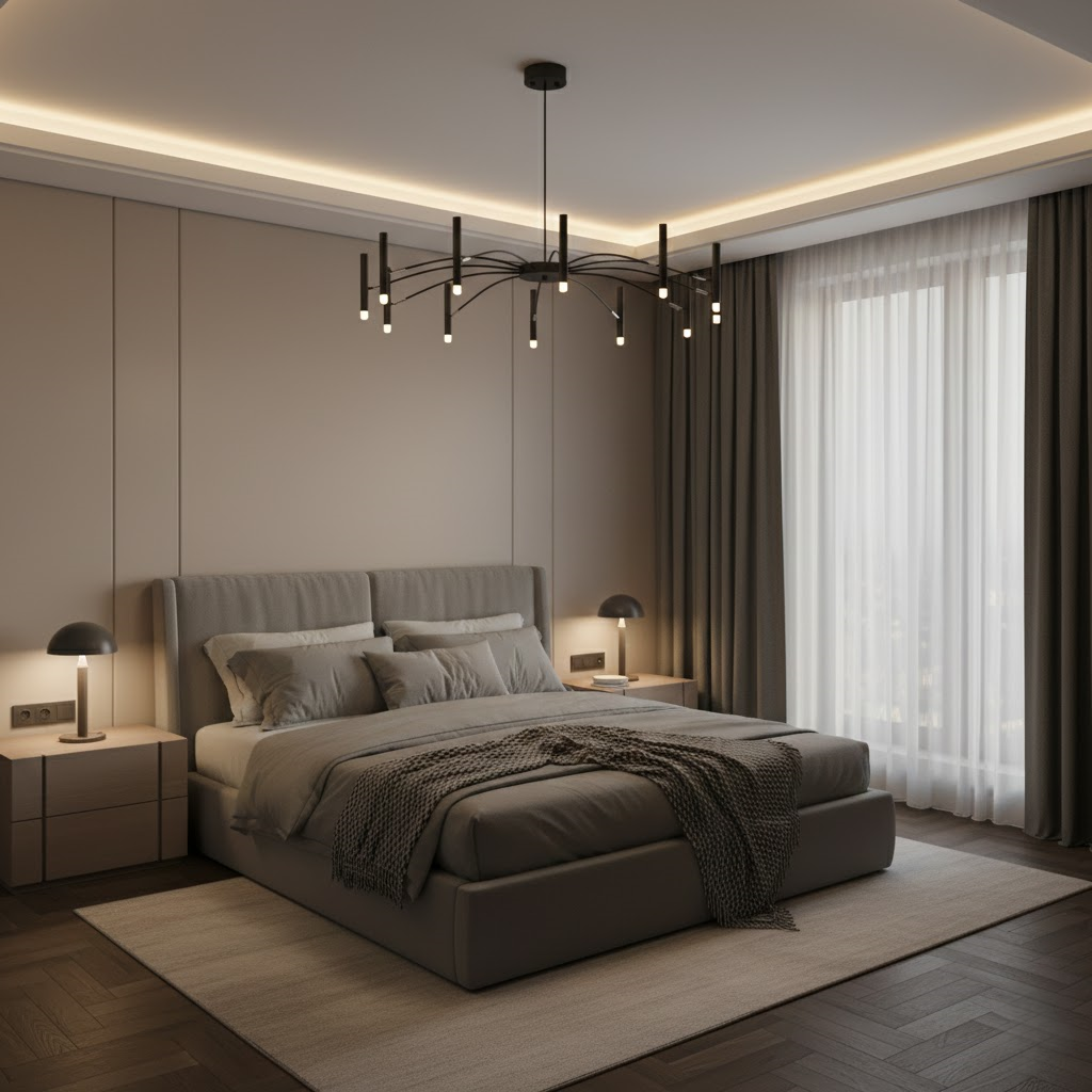 Contemporary Candle Chandelier with Adjustable