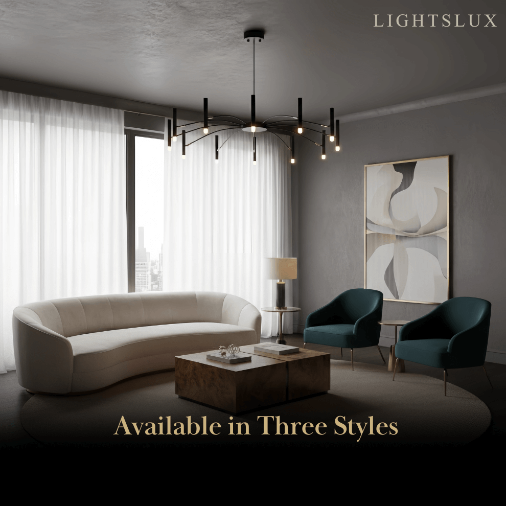Contemporary Candle Chandelier with Adjustable