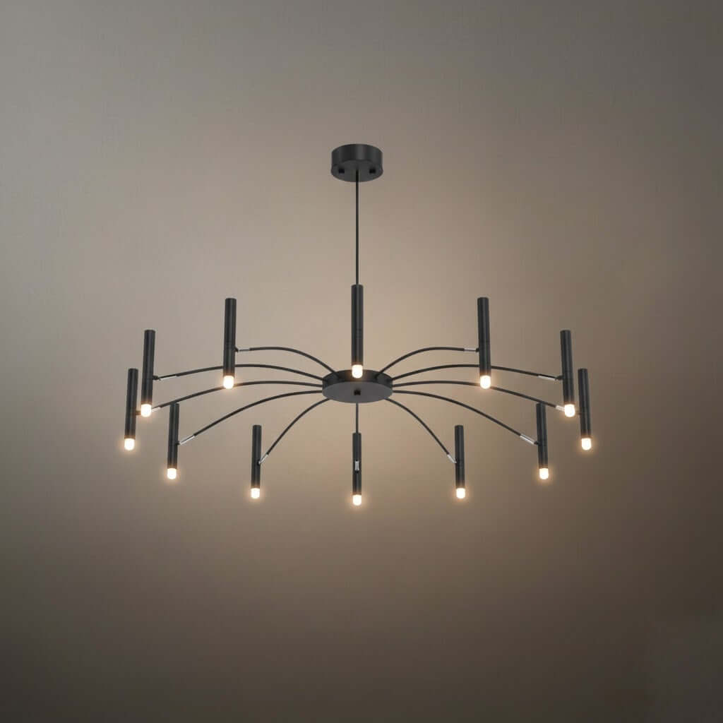 Contemporary Candle Chandelier with Adjustable