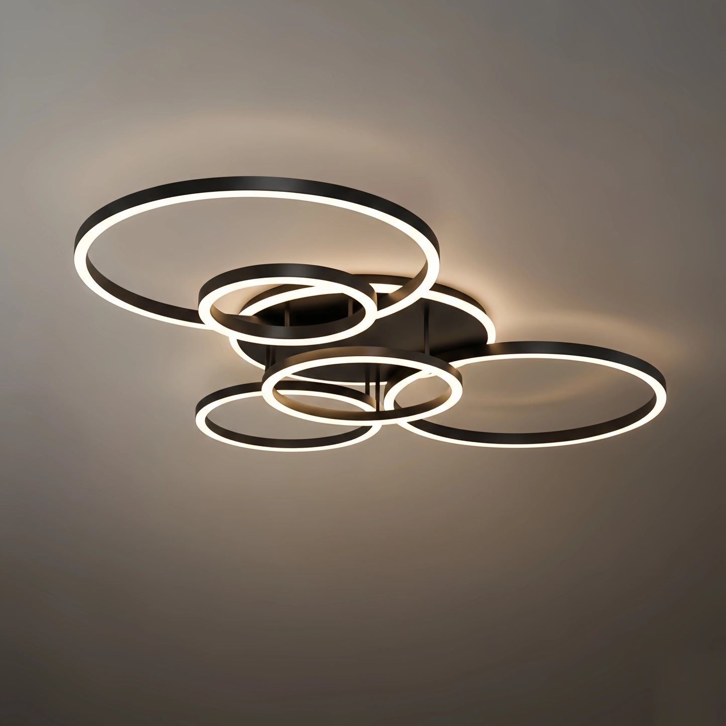  Ring Black/Gold Celing Light, 4Style, for Bedroom/Living Room/Commercial