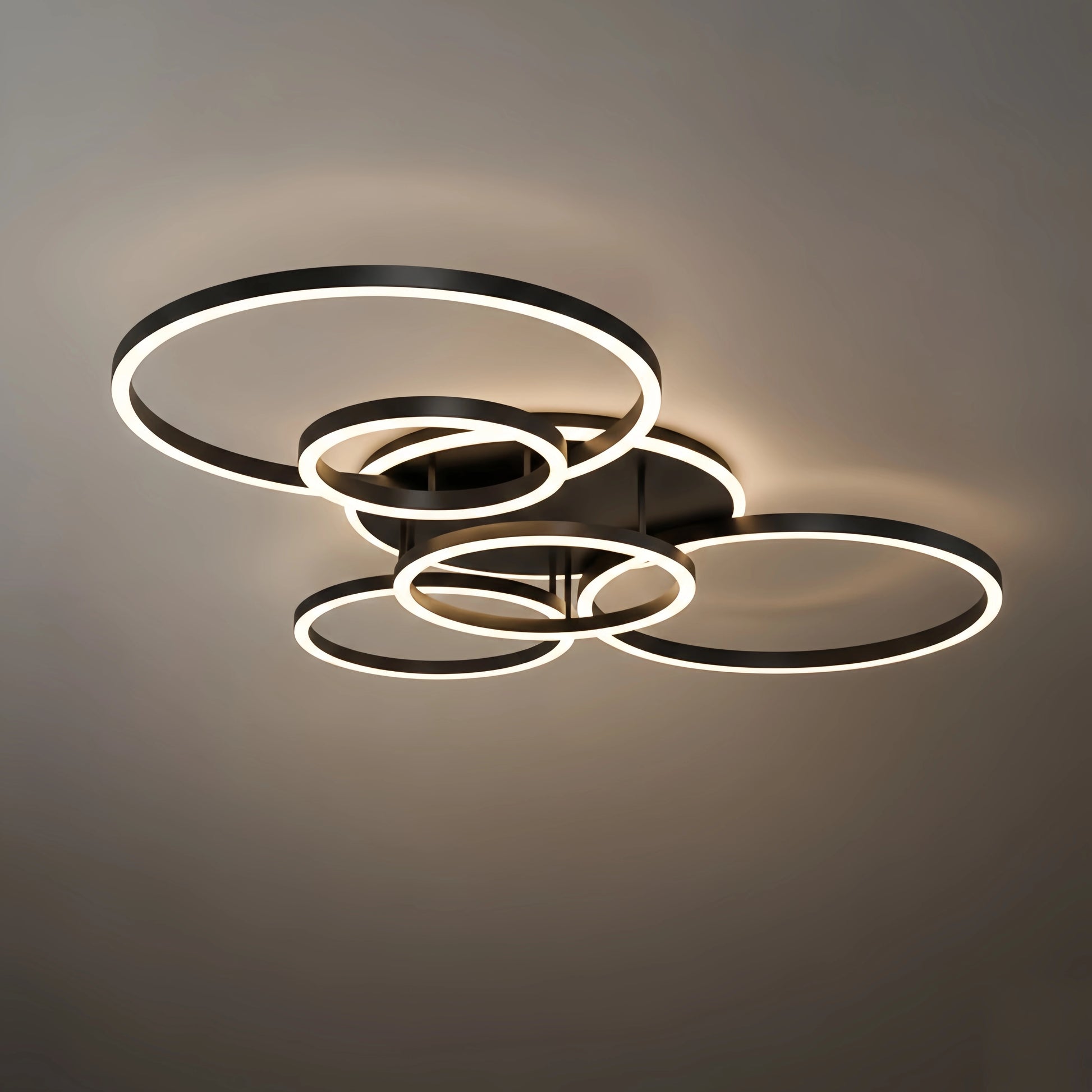  Ring Black/Gold Celing Light, 4Style, for Bedroom/Living Room/Commercial