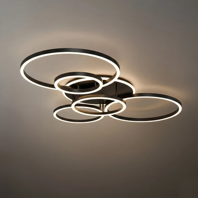  Ring Black/Gold Celing Light, 4Style, for Bedroom/Living Room/Commercial